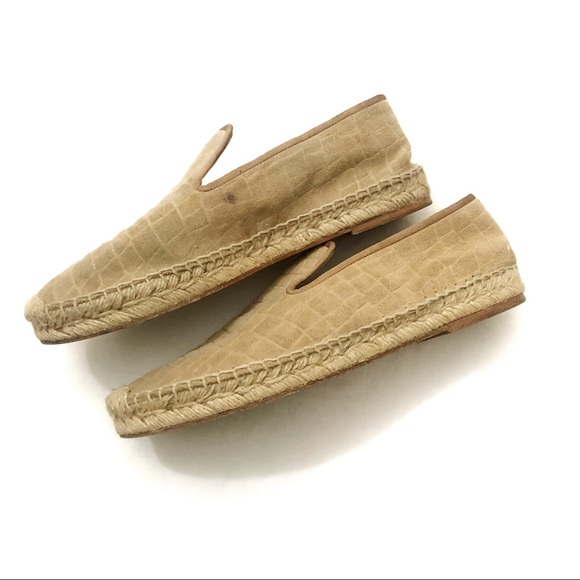 ELYSE WALKER Croc Embossed Suede Espadrilles 38 - Picture 3 of 8